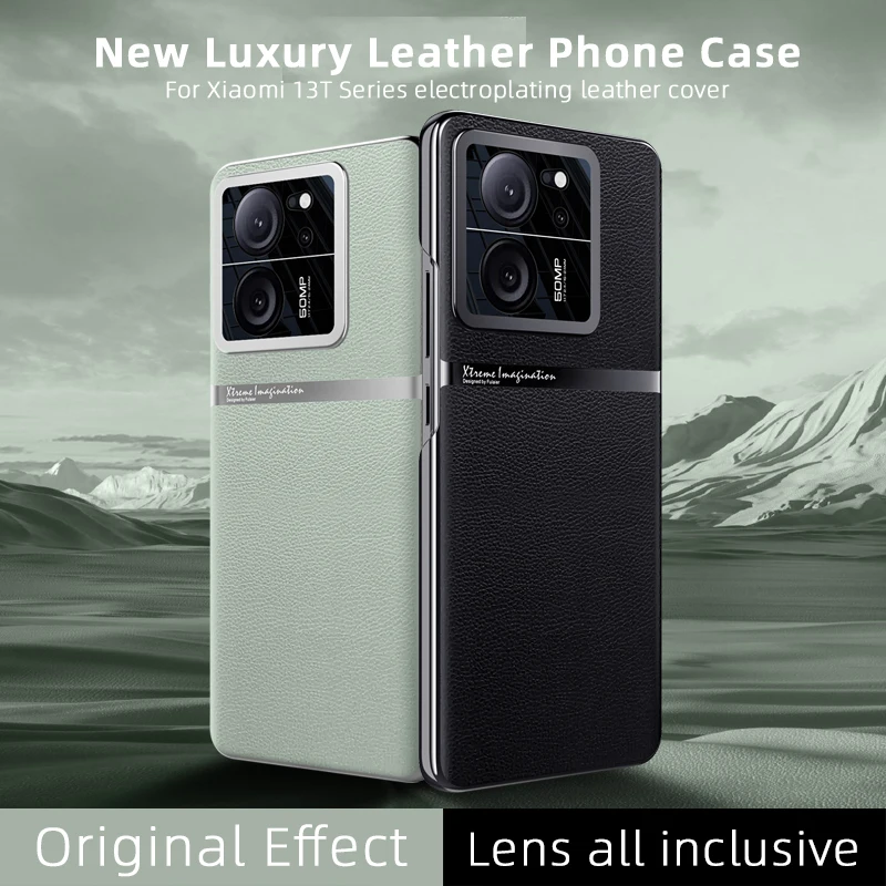

Anteen Business Plating Shockproof Case for Mi Xiaomi 13T Pro Series Lens All-inclusive Protection Shell Hard PU Leather Cover