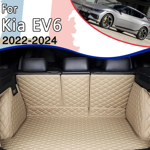 Tapis de Coffre Arrière de Voiture en Polymères, Accessoire de Rangement en  Cuir, pour Kia EV6 CV 2022 2023 2024 - AliExpress