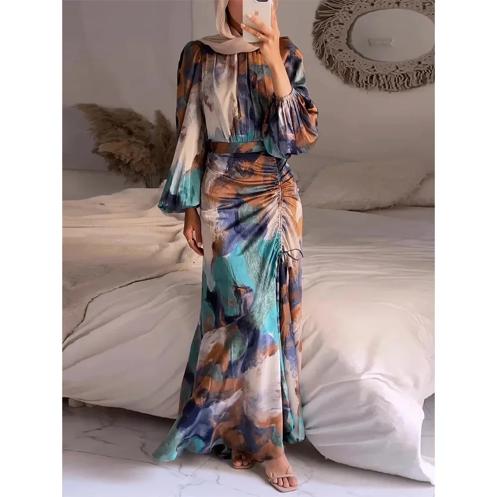 Bananeira High-Collar Long Dress