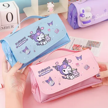 Kawaii Sanrio Kuromi astuccio di grande capacità Cartoon Cute Kid materiale scolastico Storage cancelleria borsa per penna borsa per il trucco regalo per ragazza 1