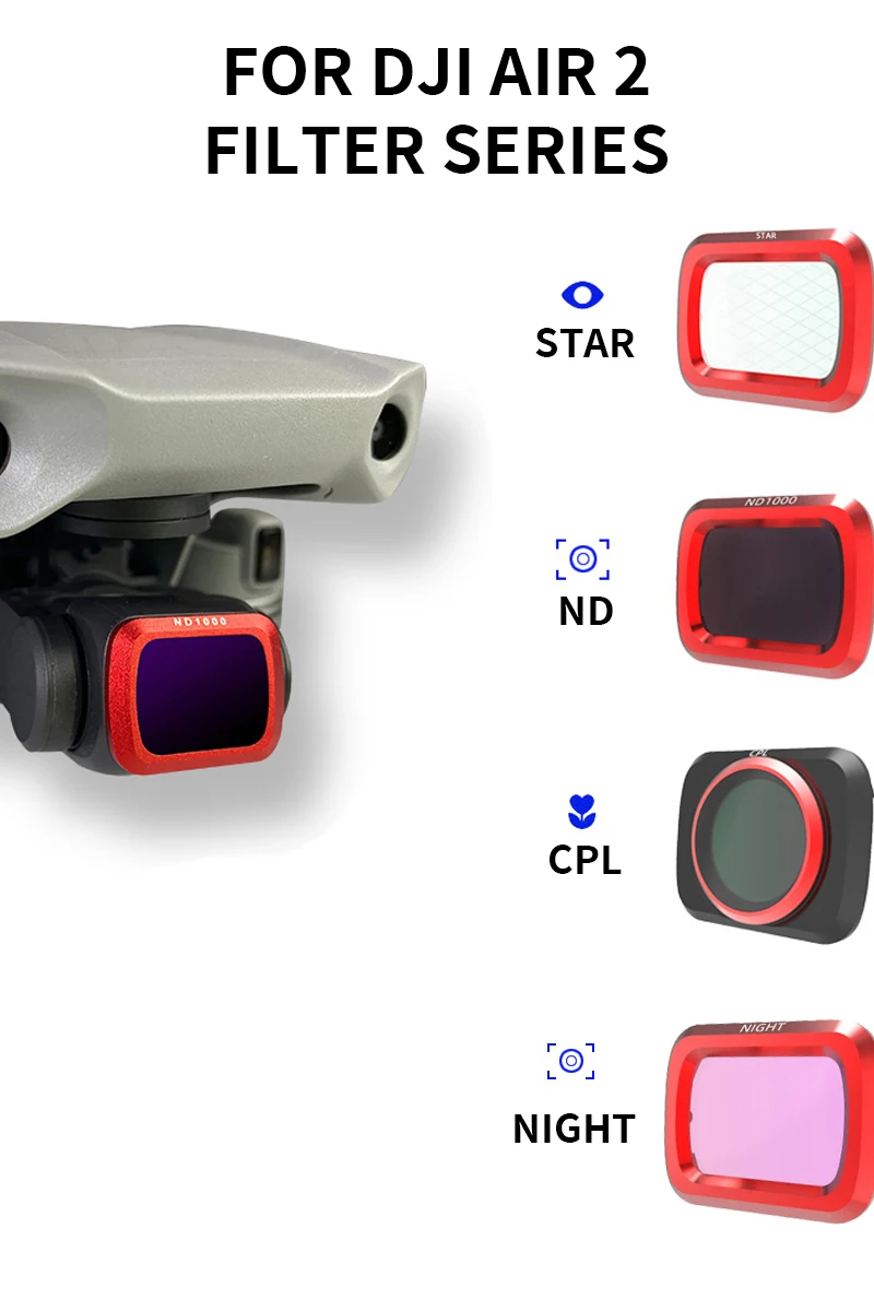 Filtres DJI Mini 3 Pro/4 Pro - Lot 3IN1 UV ND8 ND16 ND32