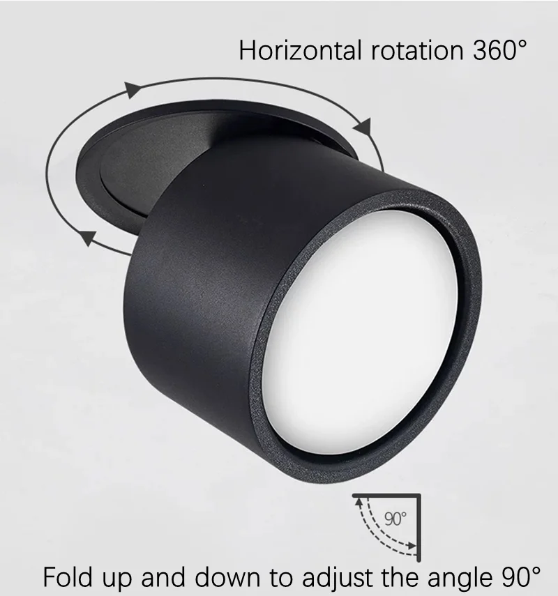 Dimmable LED Downlights Anti-glare Folding Rotation Recessed Ceiling Lamp 110V 220V Driver COB LED Spot Lights