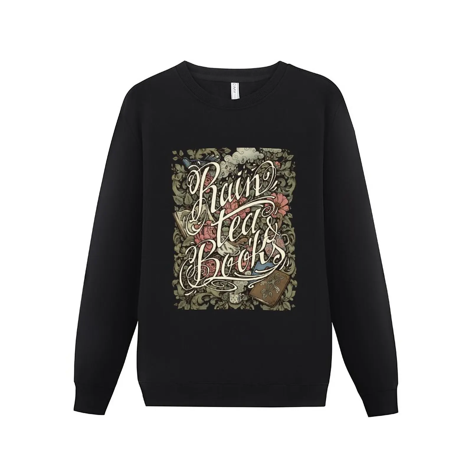 

New Rain, Tea & Books - Color version Sweatshirt anime clothing autumn new products winter clothes sweatshirts men