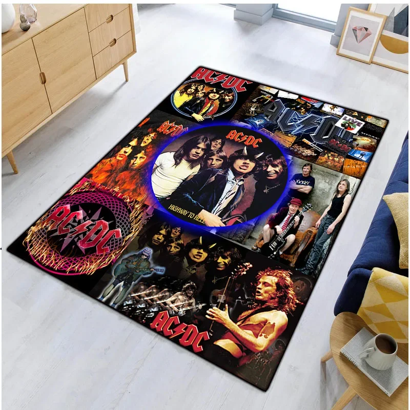 Musical-cultural-elements-AC-DC-square-rug-living-room-bedroom ...