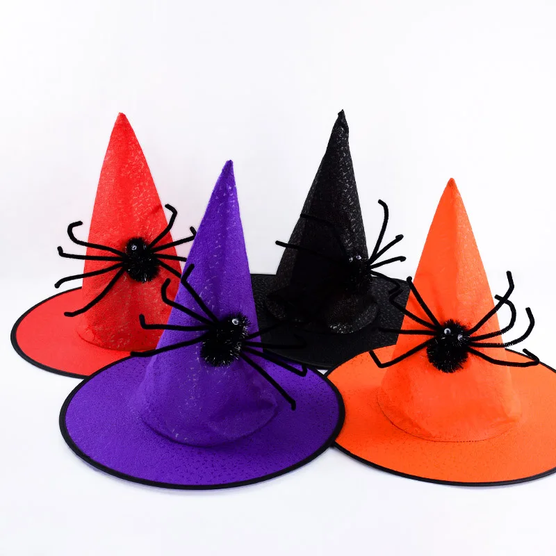 Pegatina «Sombrero De Bruja Naranja Con Lunares Patrón De Halloween Día Internacional De La Bruja Con Puntos De Wondworld