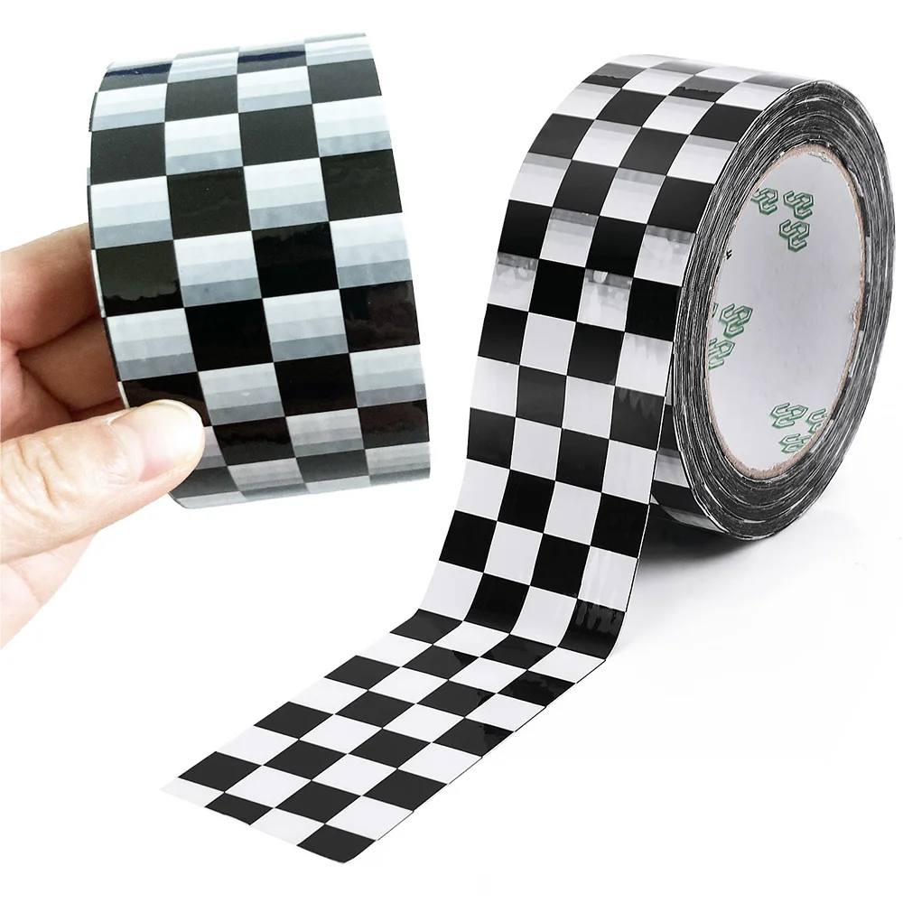 100m Road Tape Checkered Flag Race Track Tape 4.5cm Wide Race Cars