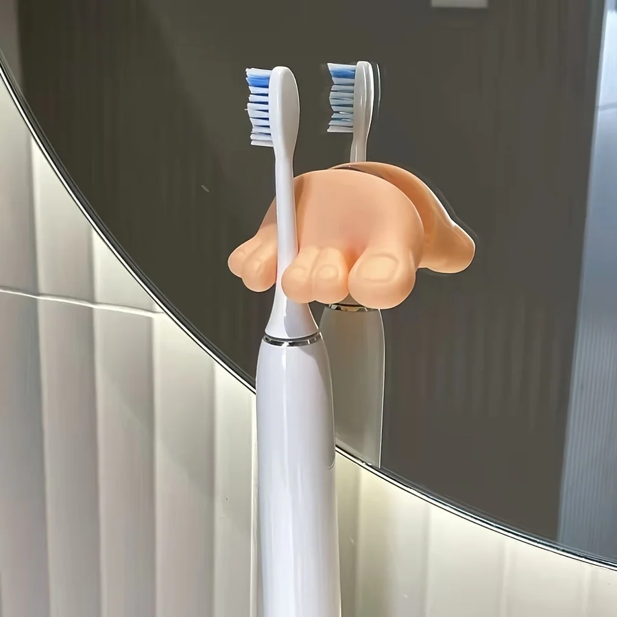 2Pcs Multifunctional Suction Cup Toothbrush Holder Funny Bathroom Decoration Storage Rack Small Clip toothbrush holder