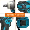 2 IN 1 Brushless Cordless Electric Impact Wrench 1/2 inch   Screwdriver Socket Power Tools  Compatible for Makita 18V Battery 5