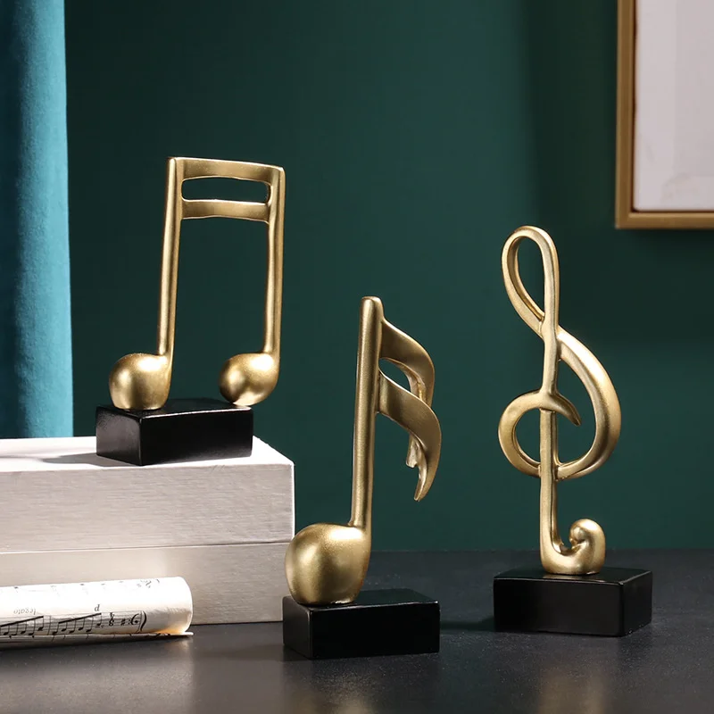 

European light luxury creative resin note ornament home living room TV cabinet porch decoration golden note set