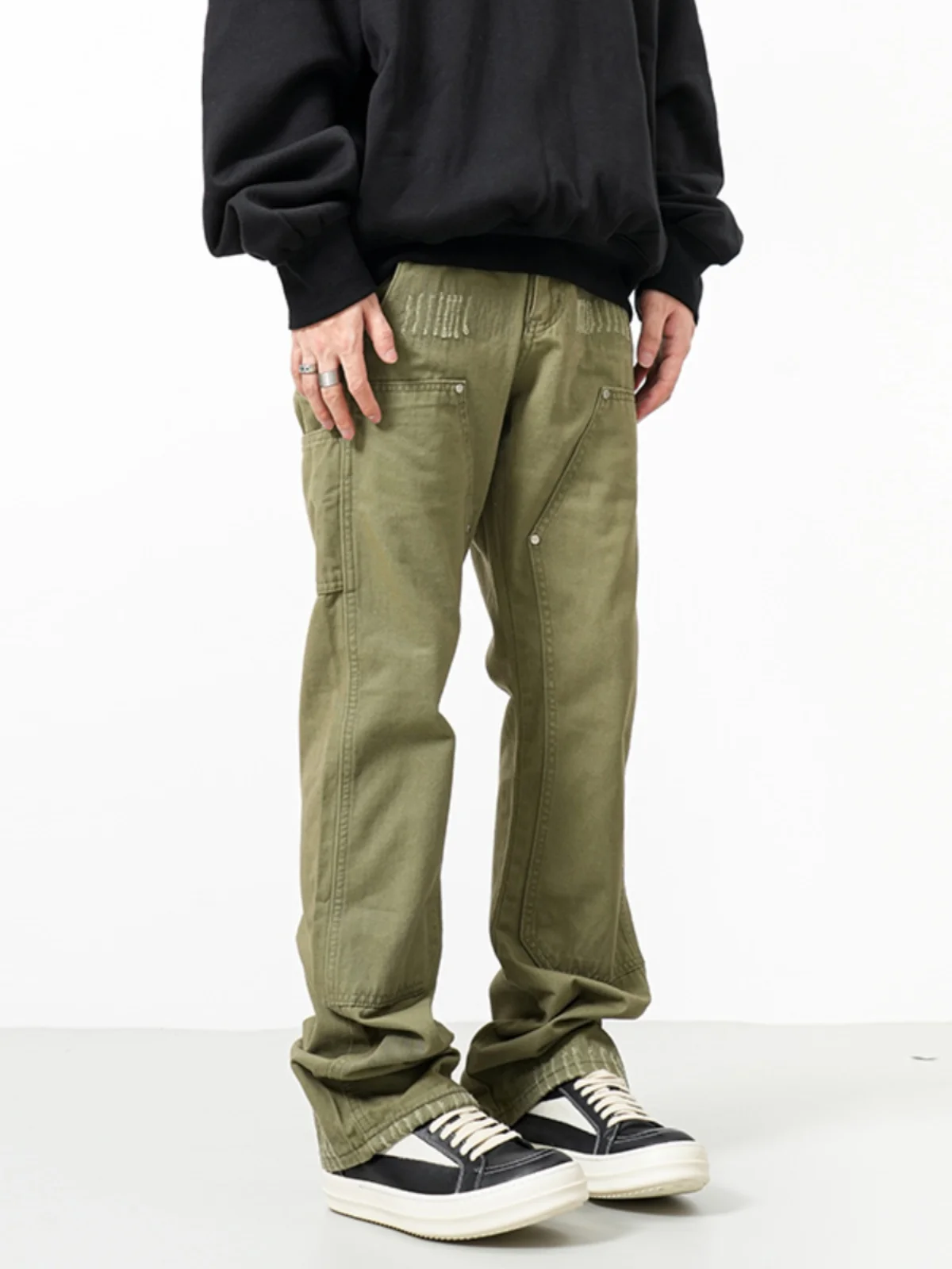 2023 New American High Street Military een Logging Work Pants Men's Retro Straight Casual Cleanfit Trendy Youth Leisure Tro...