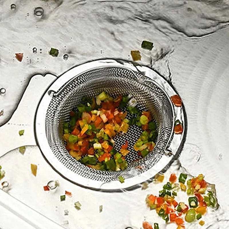 Kitchen Sink Filter Stainless Steel Garbage Food Residue Hair Catcher Sewer Mesh Strainers Bathroom Drain Hole Filter Trap