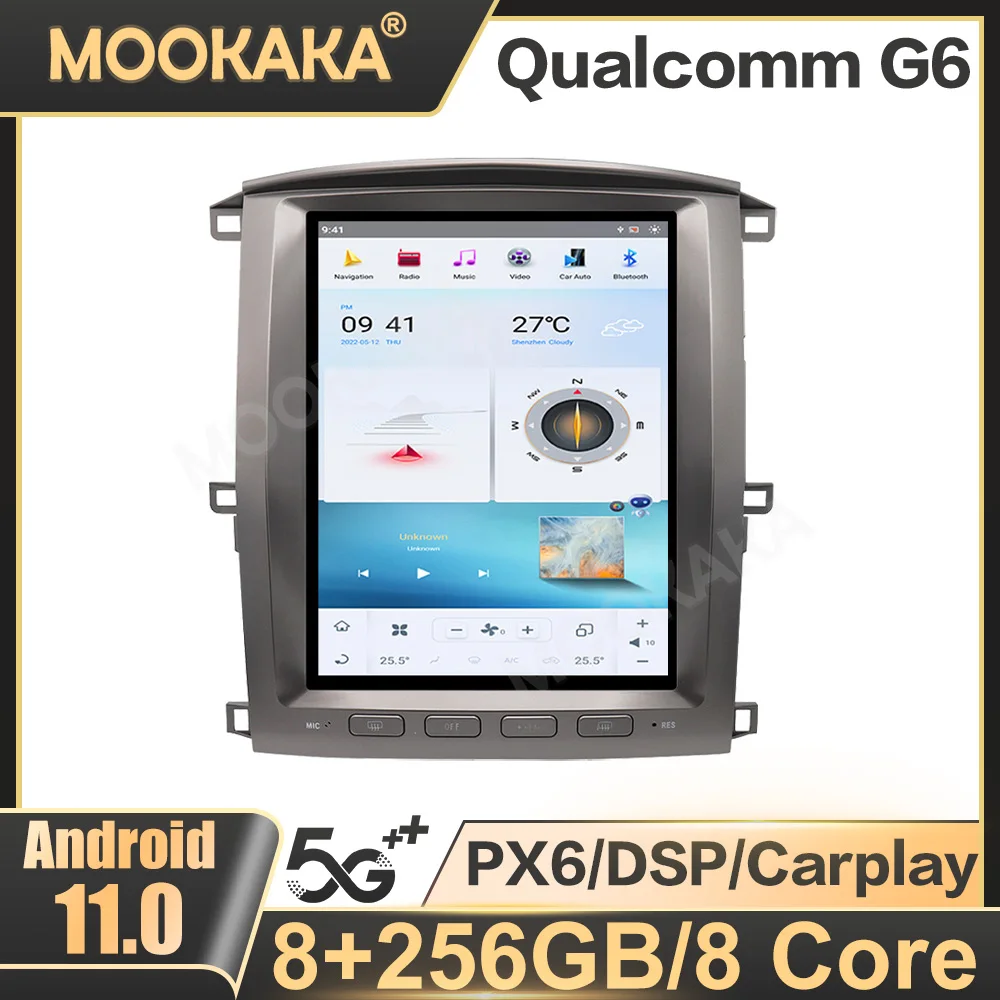 

For Lexus LX470 2002-2007 Toyota Land Cruiser LC100 Car Radio Multimedia Player GPS Navigation DSP Stereo Head Unit PX6