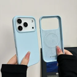 UltraSoft Magnetic Liquid Silicone Case - Matte Solid Cover, Wireless Charging Compatible - iPhone 15 Plus (Blue)