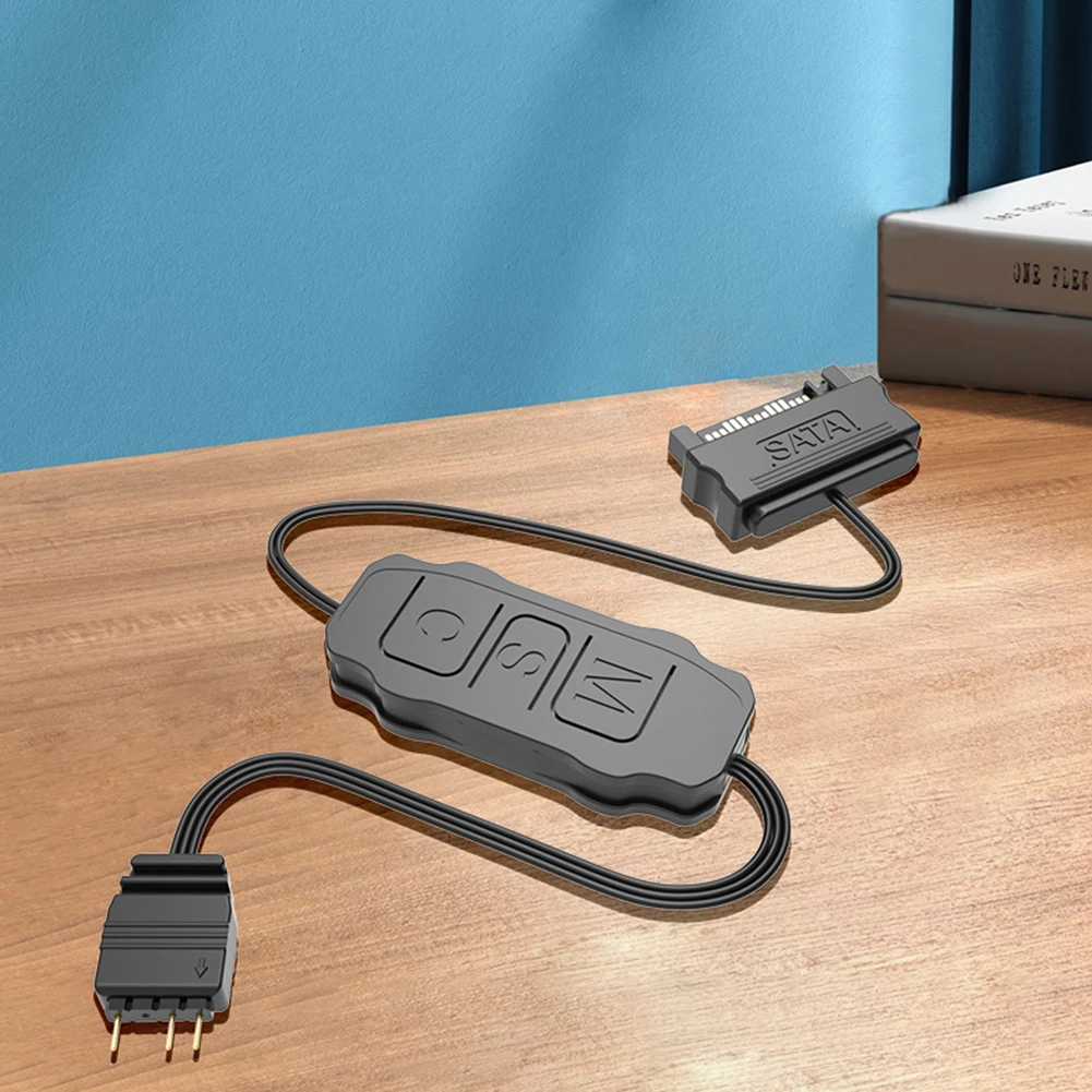 5V 3PIN ARGB Controller ARGB 5V 3PIN To SATA Interface Extension Cable Mini Adapter Controller for PC Fan Light Strip