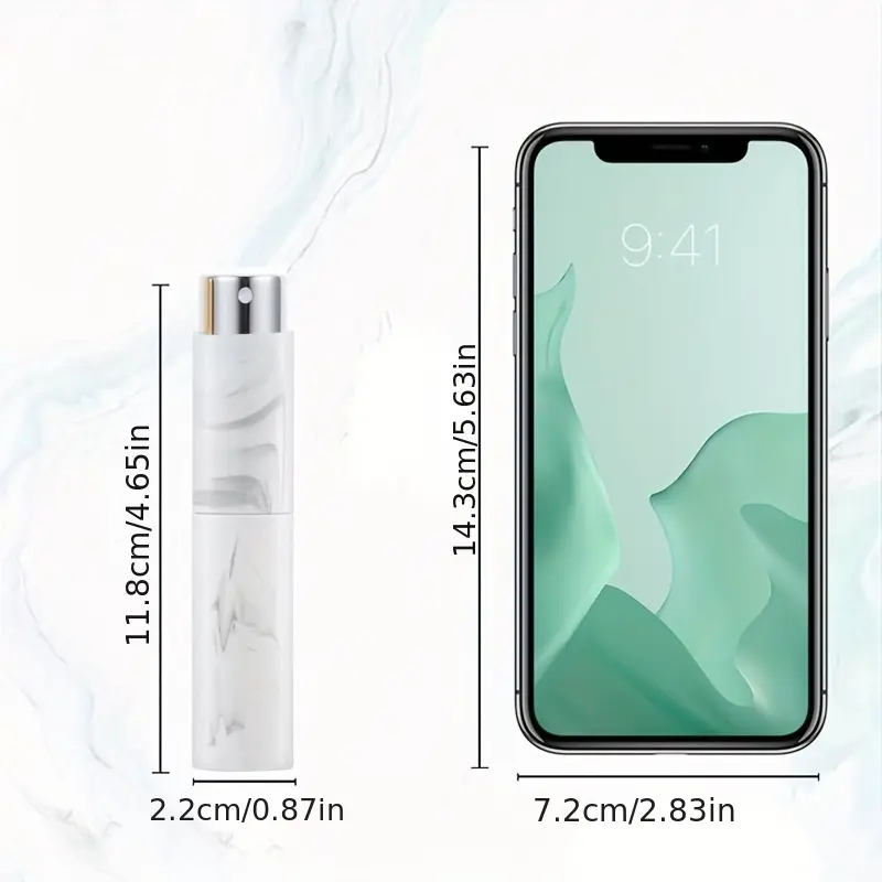 3 Marble-Patterned 10ml Perfume Spray Bottles for Travel, 3 Dispensers, Refillable Cologne Containers, Empty Spray Bottles, Suitable for Mini Spray Bottle Sizes - Image 3