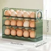 Auto Flip Egg Organizer, 3-Tier Egg Holder Storage 30 Count, Egg Storage Container For Refrigerator Side Door Or Countertop 6
