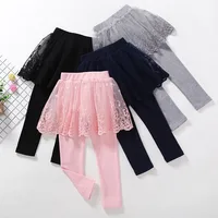 Baby Girl Princess Legging With cake Tutu Skirt Pants Child Mesh Spring Autumn Culottes Fake Two-piece Leggings Trousers 1-6T 5