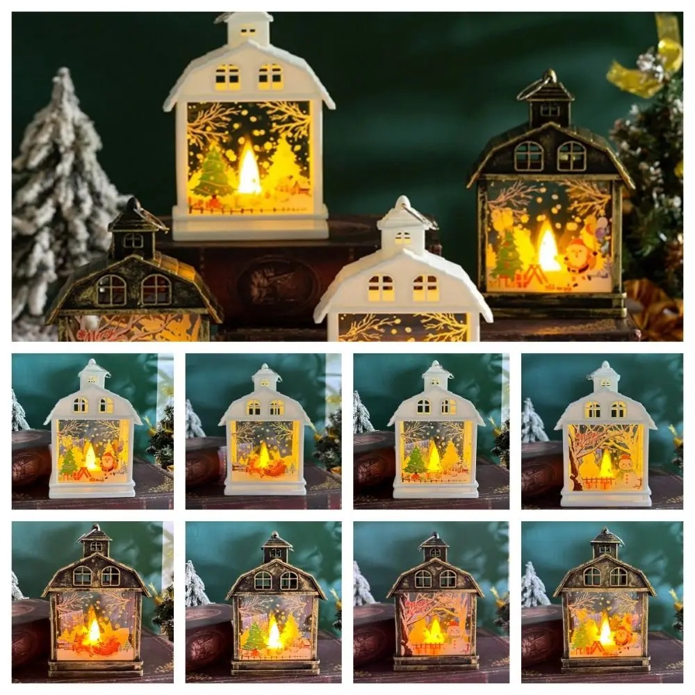 

Christmas Candles Light Wind Lantern Led Snow Globe Lantern Light Santa Snowman Hanging Lantern Lamp New Year Party Decoration