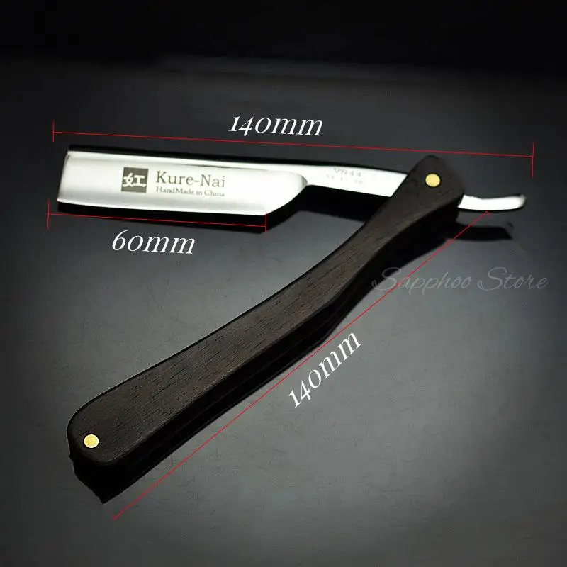 4pcs/set Classic S45C Carbon Steel Straight Edge Salon Barber Shaving Razor Shaver Ebony Handle SHAVING RAZOR Barber Tools G0307 3