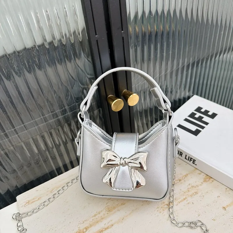 Korean Style Girl Princess Bag Cute Sweet Bow Chain Crossbody Bags for Girls Bowknot Hand Bags Toddler Purses and Handbags Gift