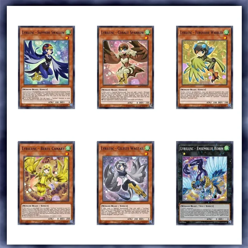 55Pcs Yugioh Cards Lyrilusc Tri-Brigade Deck Carta Fai Da Te Non Originale Master Duel