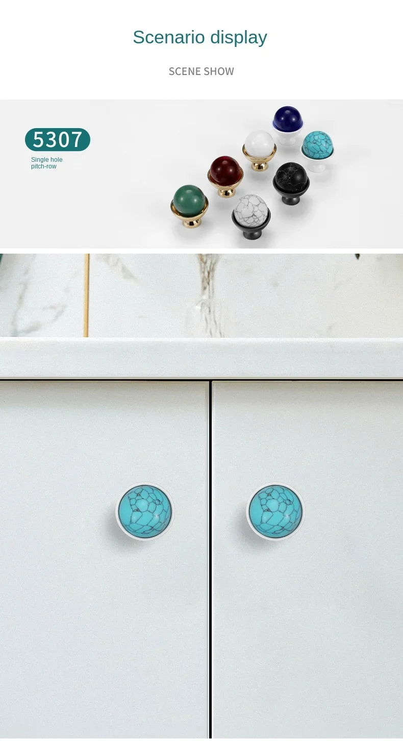 Description Picture 6 of itemNatural Agate Crystal Jewelry Gift Box Decorative Drawer Handle Pull Wardrobe Furniture Handles Dresser Vanity Cabinet Door Knob