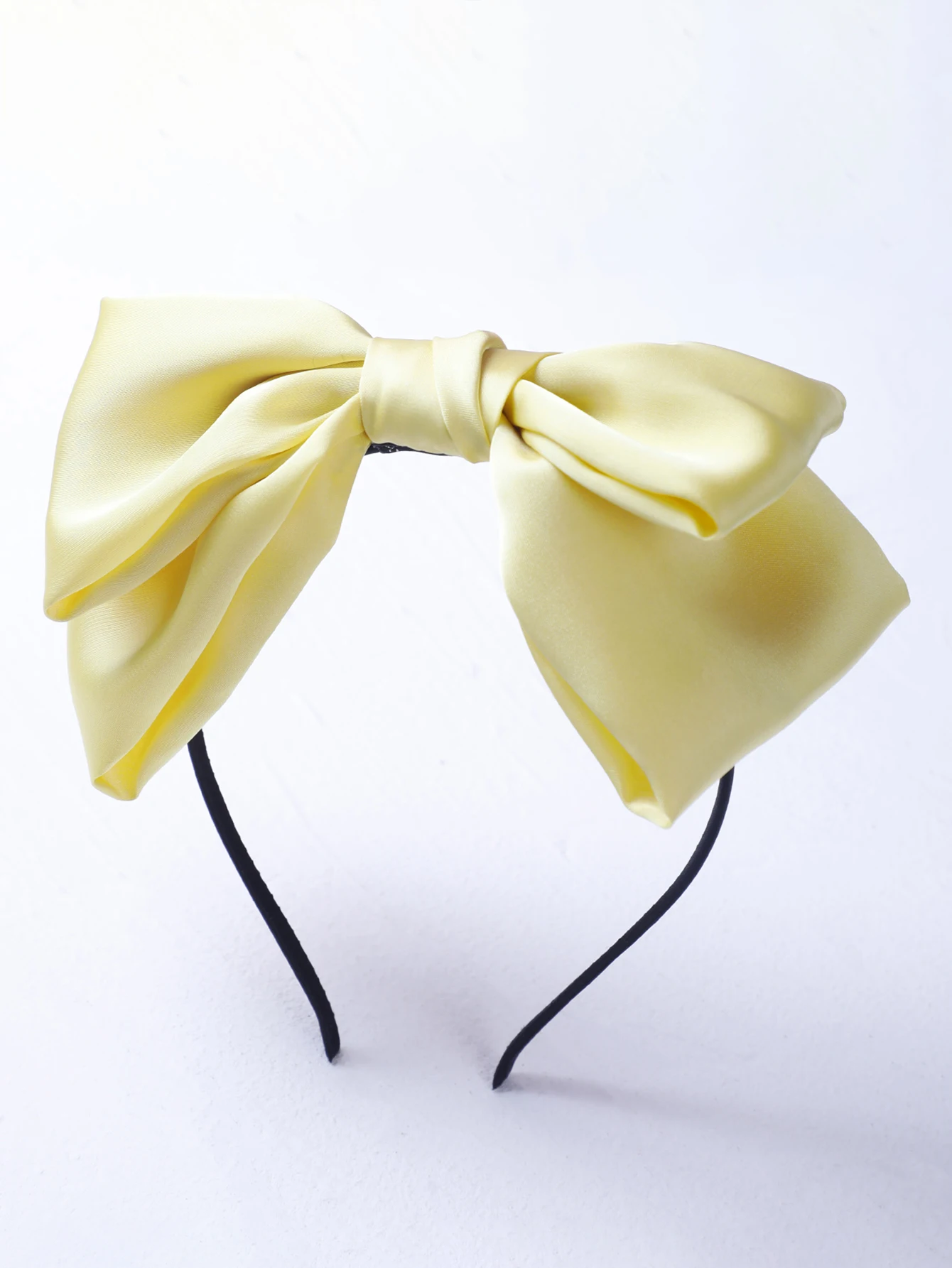 Bow Headband Skincare Big Bowknot Yellow Headbands Silk Makeup Head Bands for Washing Your Face Long Hair Accessories for Girls 21 colors vintage orange color newborn bow turban headband infant baby girls soft twist bowknot headwrap headbands bebes bandeau