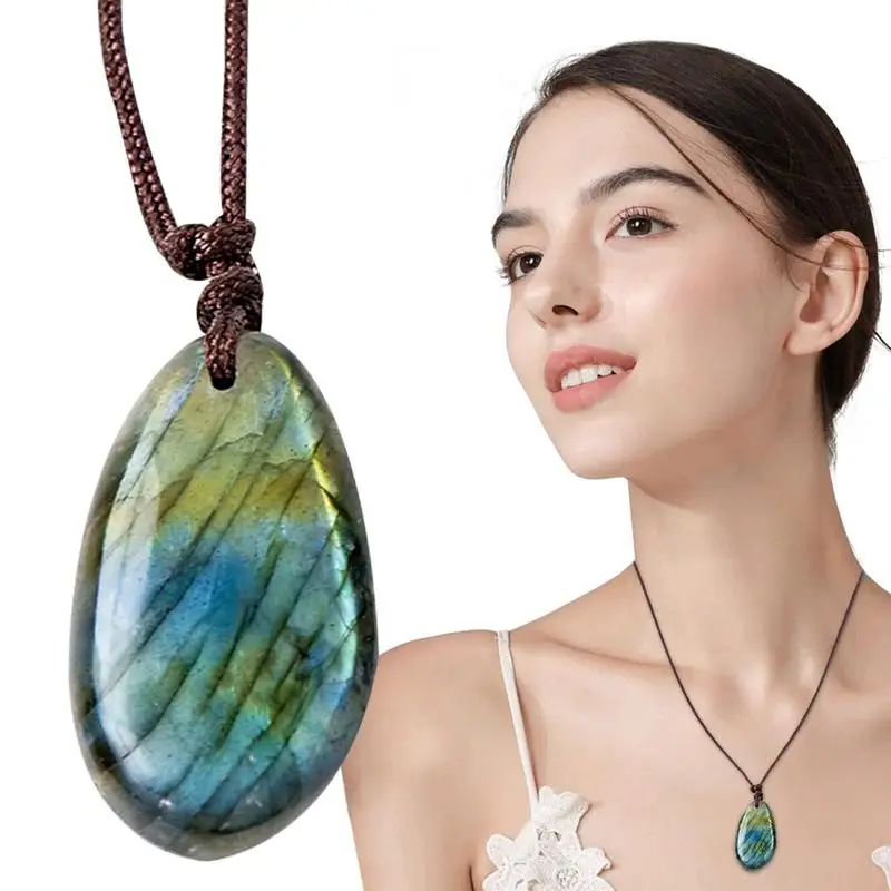 Ciondolo In Labradorite Naturale Ciondolo In Pietra Preziosa A Goccia Pendenti In Pietra Di Quarzo Di Cristallo Naturale Gioielli In Pietra Grezza Per