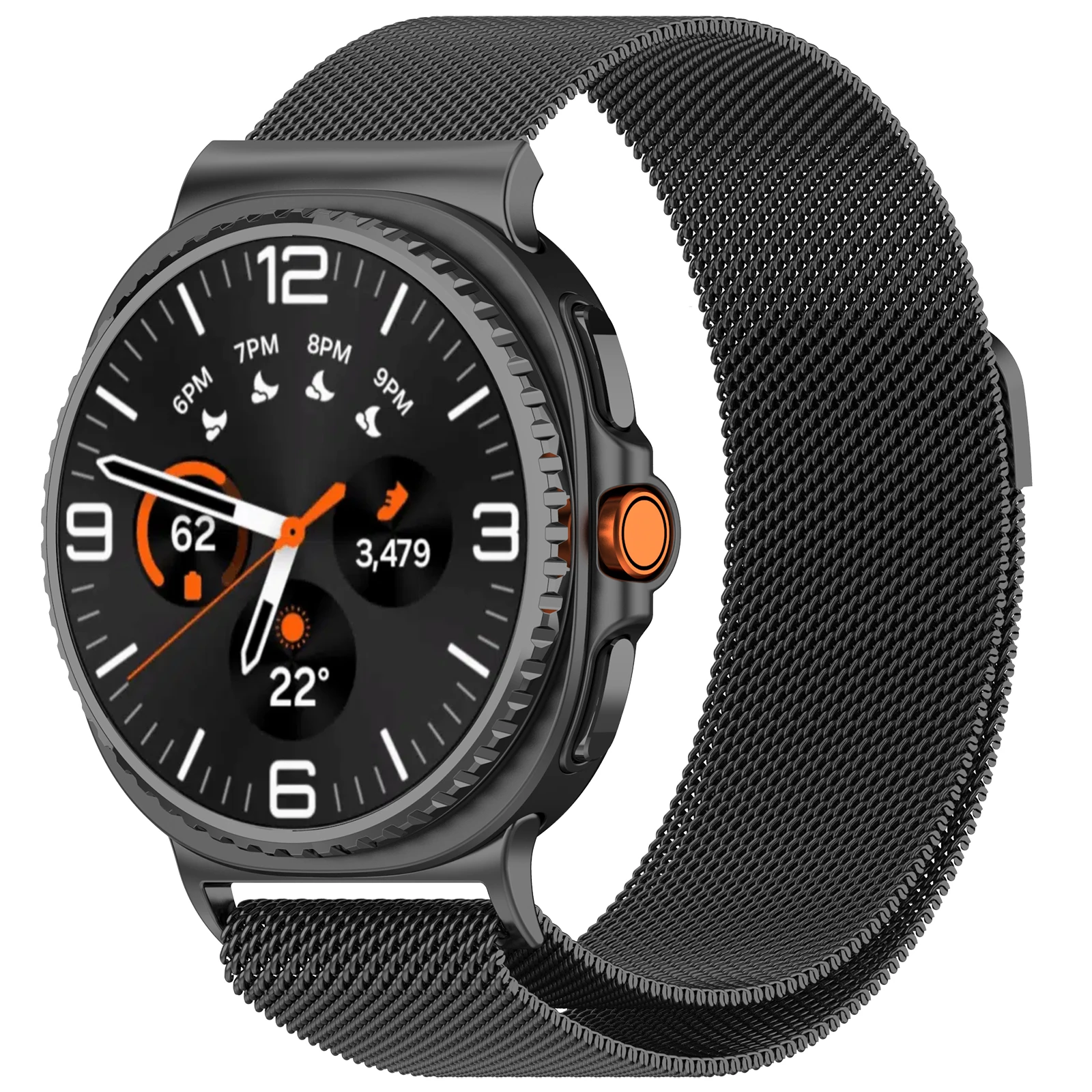 Premium Metal Milanese Loop Magnetic Bracelet Strap - Elegant Design