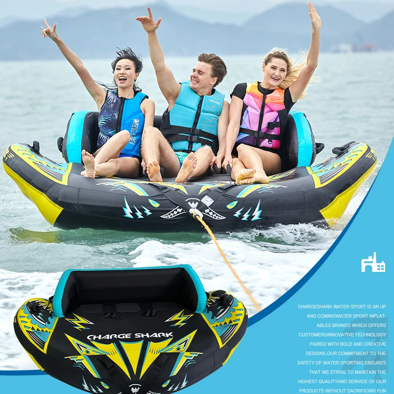 

3 Person Inflatable Water Surfing Sofa Durable Convenient Towable Motorboat Surfing Boat Skiing Water Play Equipment Hovercraft