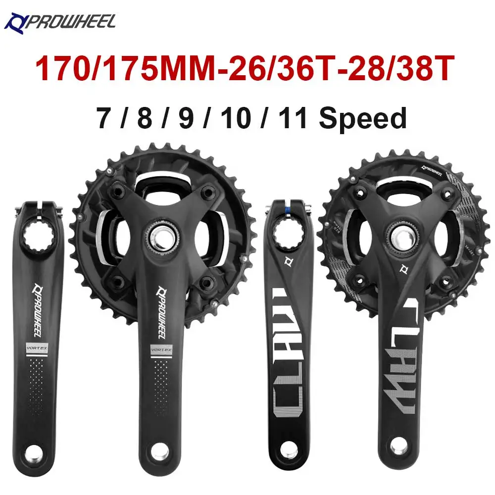 

Звездочка для велосипеда Prowheel, 175 дюйма, 170 мм, двойная скорость, Φ 26T 36T 38T, Звездочка для велосипеда, детали для велосипеда из алюминиевого сплава
