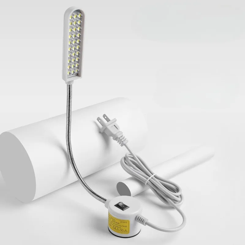 Lampe Industrielle à Col de Cygne pour Machine à Coudre, Flexible et Réglable, avec Base Magnétique pour Établi, 20/30 LED, 360