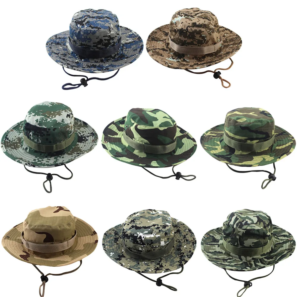 Sun Hats Fisherman Hat Sunscreen Hats Camping Hats Bucket Hats Sun Hat Outdoor Camouflage Bucket Hat Jungle Camo Fisherman Hat Wide Brim Sun Fishing Camping Caps Cotton