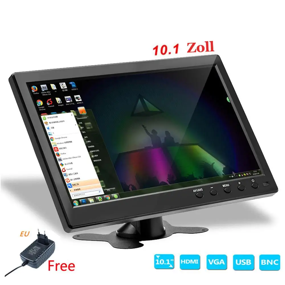 LCD HD  ÷ ũ, TV ǻͿ Ŀ, bnc, avi, vga, 2 ä  Է, Ȩ  ÷, 10.1 ġ