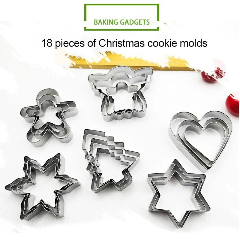 Mini Merry Christmas Metal Pastry and Cookie Cutter Set for Baking and Cake Decoration