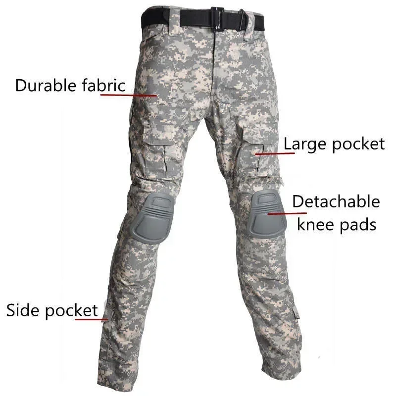 Tactical Suits Combat Shirts Uniform Outfit Camo Tatico Tops Airsoft Paintball Hunting Clothes Camo Hunting Pants Men Clothing 4
