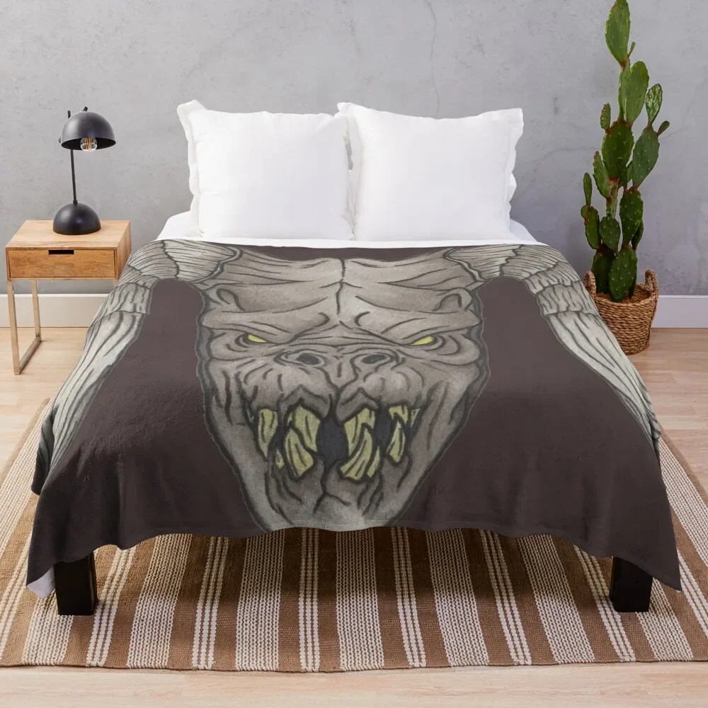

Deathclaw Head. Throw Blanket Vintage Plaid Fluffy Shaggy Blankets