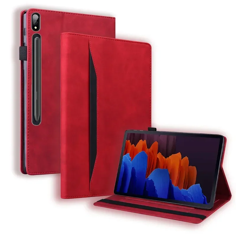 Fashion Wallet Stand PU Leather Cover for Samsung Tablets, 12.4