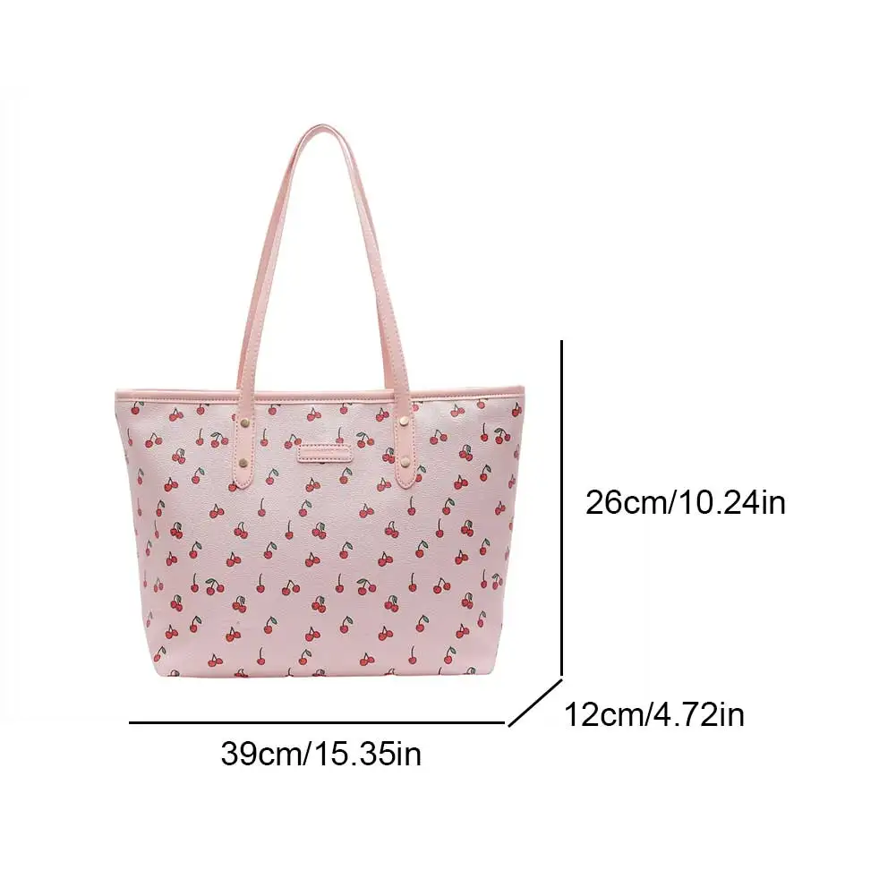 Women PU Fashion Shoulder Bag Large Capacity Simple Carrying Bag Zipper Closure Simple Tote Bag Soft Commuting Bag