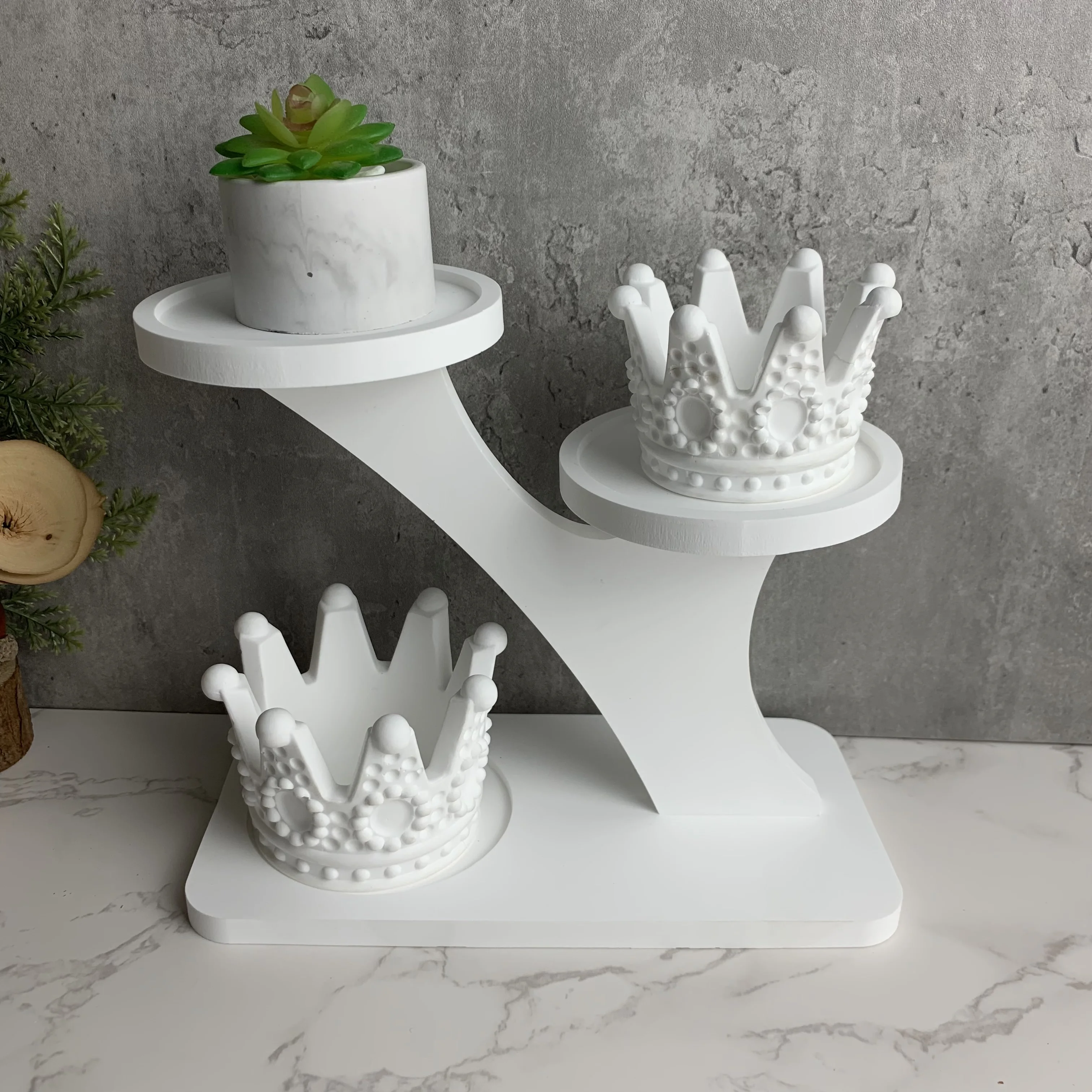 Crystal Crown Candlestick Silicone Mould Handmade Resin Plaster Aromatherapy Candle Holder Mold Jewelry Box Home Decoration silicone mold