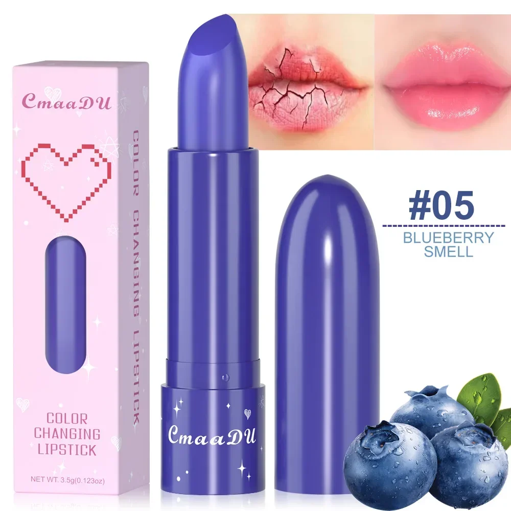 thumbnail image 1 of CmaaDu 6Color Waterproof Fruit Color Tinted Shine Changing Moisturizing Nourishing Glow Play Lip Balm lipstick Colour Care, 1 of 5