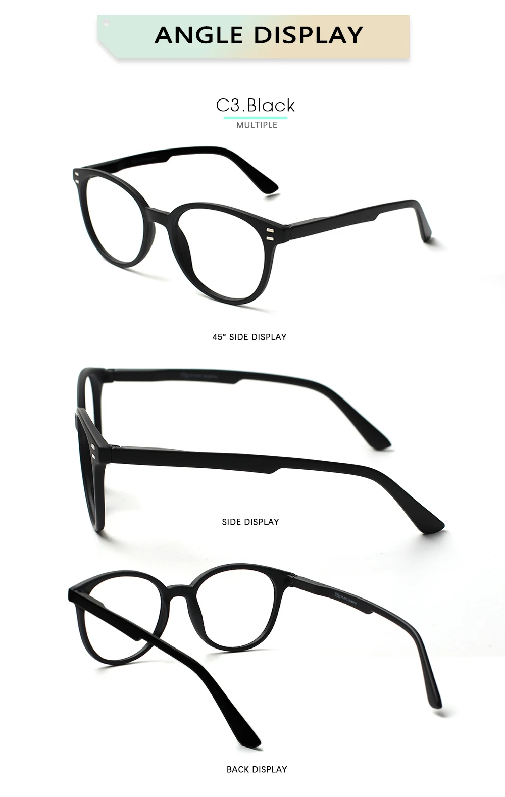Henotin Prescription Reading Glasses Men Women High Quality Durable Spring Hinge Eyewear Retro Round Frame 0~600