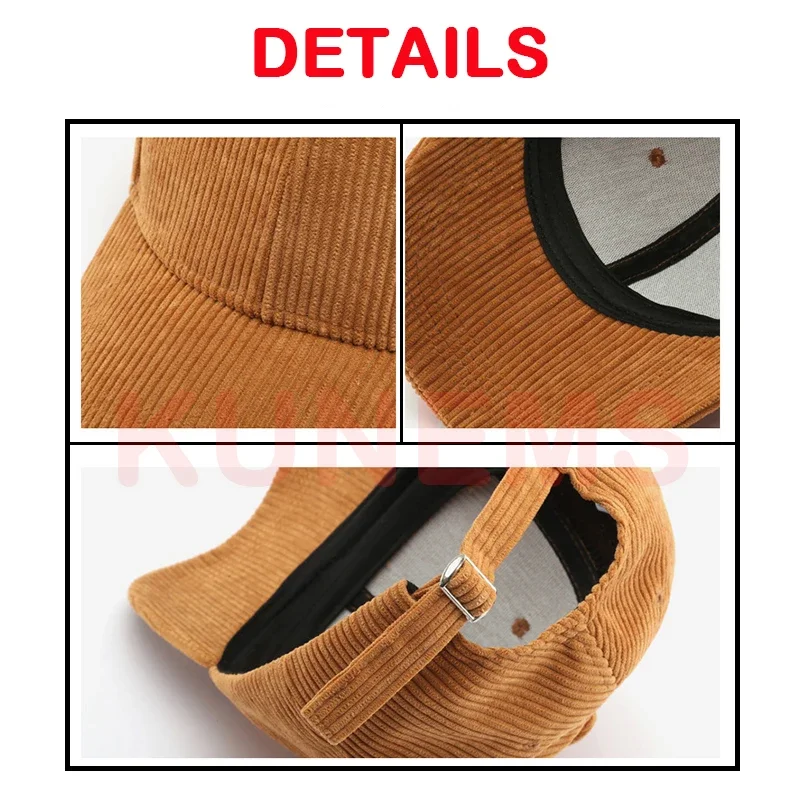 Baseball Cap Baseball Hats Baseball Caps KUNEMS Embroidery Baseball Caps Corduroy Solid Color Cap for Women and Men DIY Design Print Hats Unisex