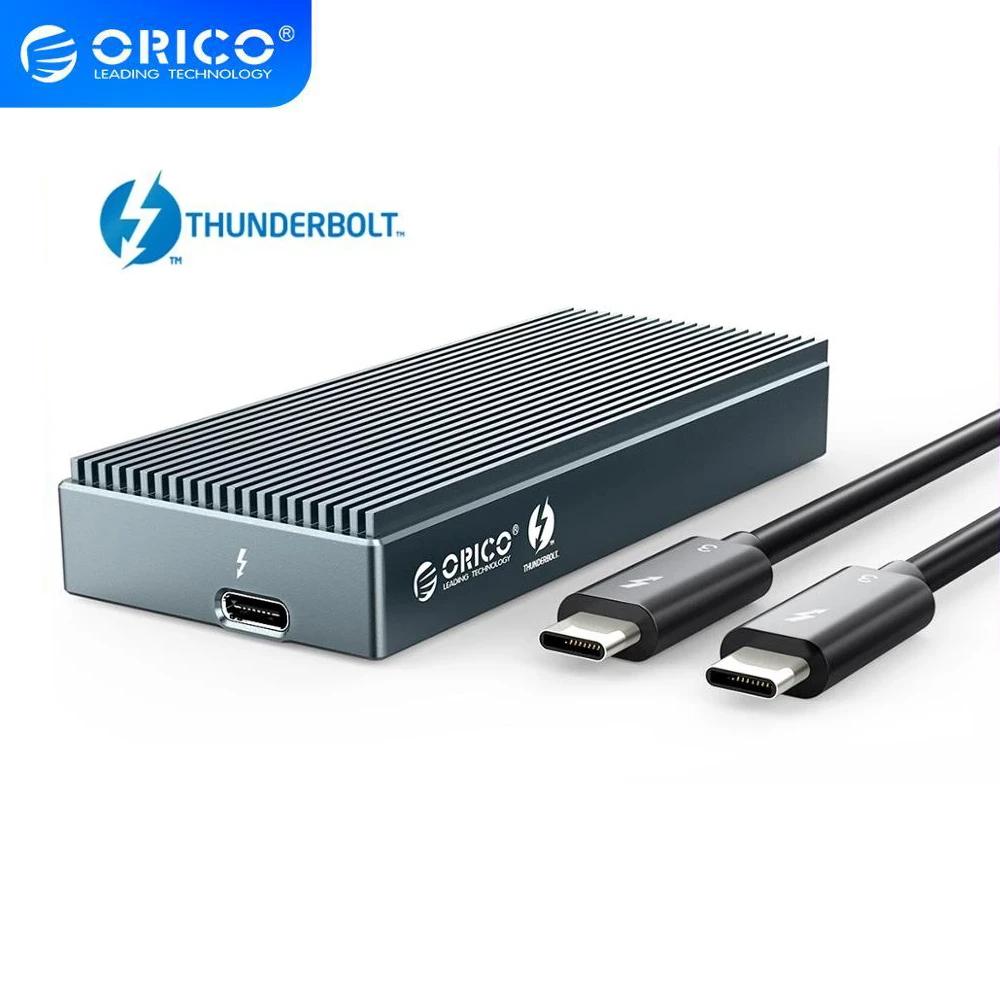 hard disk box ORICO Thunderbolt 3 40Gbps M.2 NVMe SSD Enclosure Aluminum USB C with 40Gbps Thunder Bolt Thunderbolt 3  For Macbook hdd casing 3.0