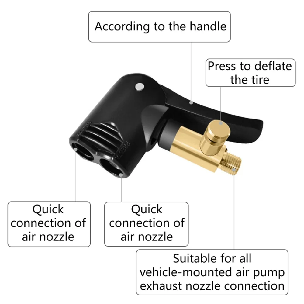 Bicycle air nozzle Brass Portable Inflatable Pump Bike Tire Air Chuck Pump Valve Connector Adapter Bicycle Tyre Wheel Valve part Bicycle Air Nozzle Bicycle Valve Adapter Bicycle Air Pump Bicycle Air Valve Bicycle Valve Bicycle Valve Accessories Air Pump Accessories