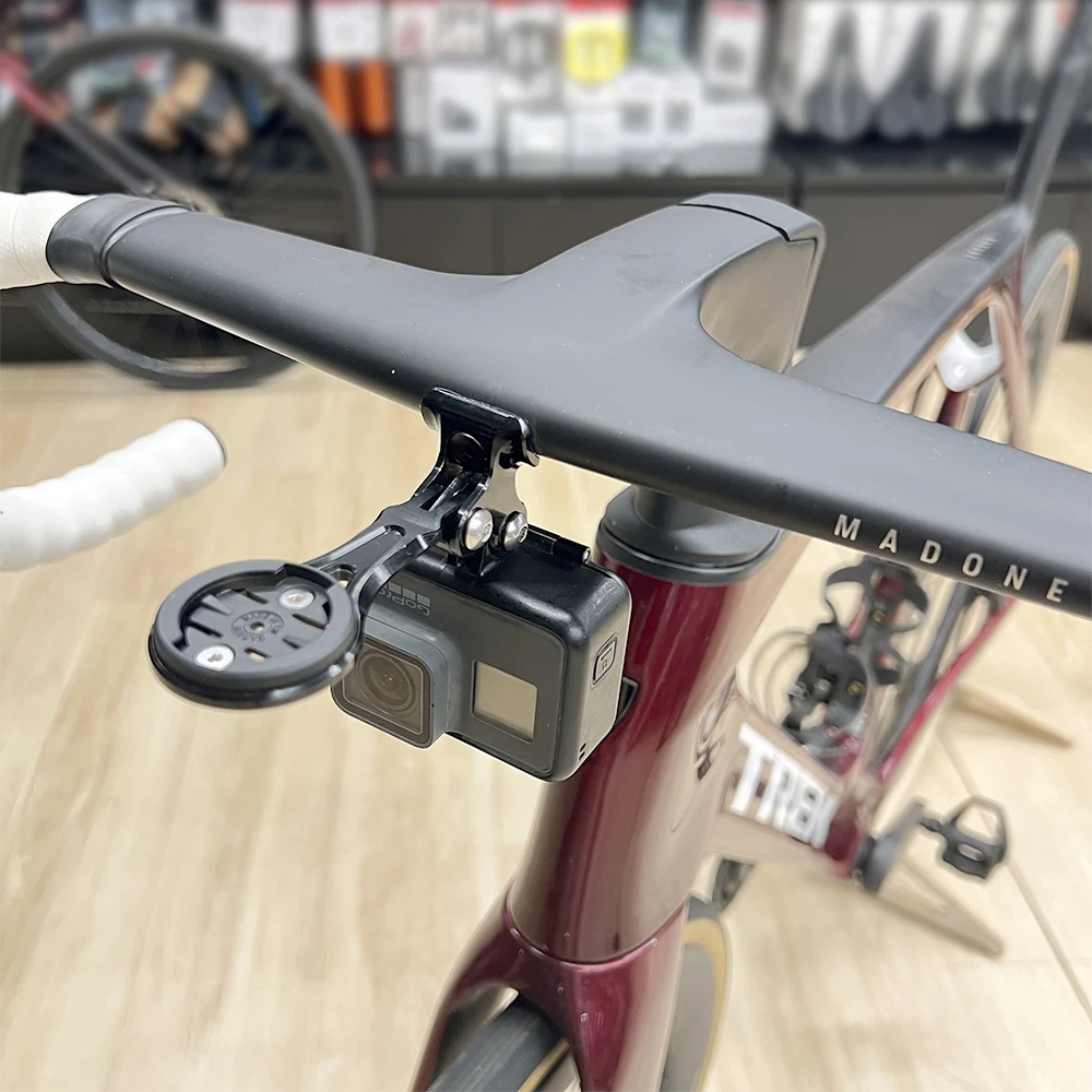 2023 Trek New Madone Integrated Handlebar Garmin Wahoo Bryton Stages Gopro Camera Headlight Combo Mount Holder Bracket Support
