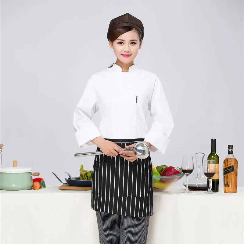 Chef Uniform Long Sleeve Pure White Food Processing Factory West Point Baker Work Clothes