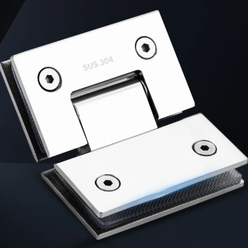 90/180 Degrees Glass Bracket Clamp Shower Door Hinge 304 Stainless Steel Heavy Duty Furniture Hinge Replacement Parts
