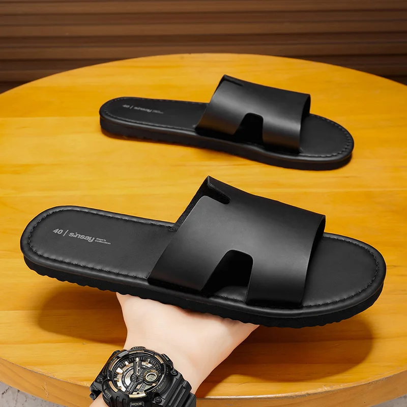 Summer Men's Fashionable Sandals Casual Outdoor Beach Shoes Large Size Slip-On EVA Breathable Thick Bottom Flat Heel Sandals