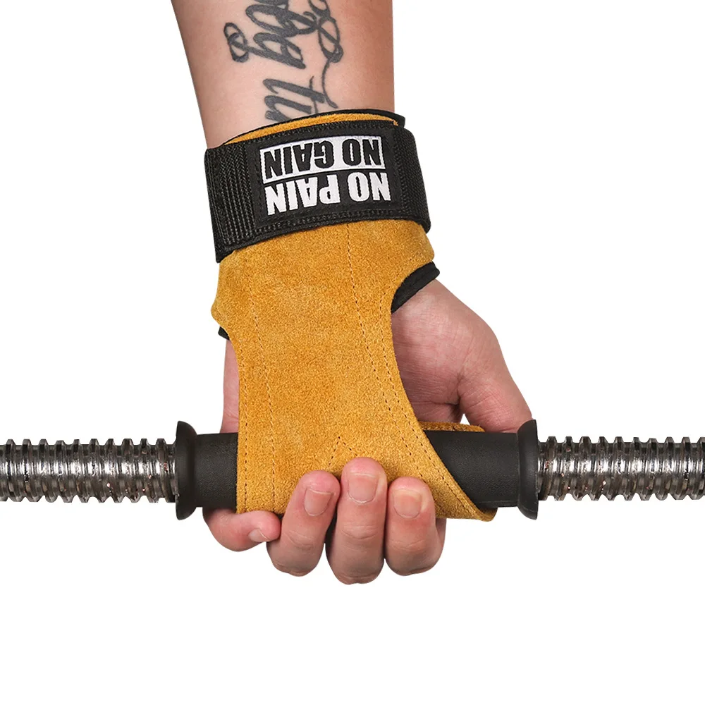 

Cowhide Palm Protection Fitness Hand Protection Equipment Anti-slip Wear Wrist Brace Hard Pull Power Strap Grip Strap